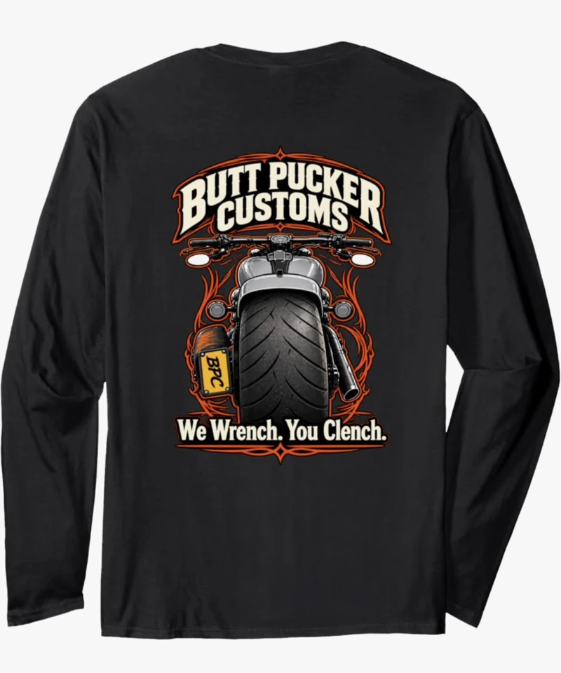 Butt Pucker Customs Breakout long-sleeve T-shirt, back view