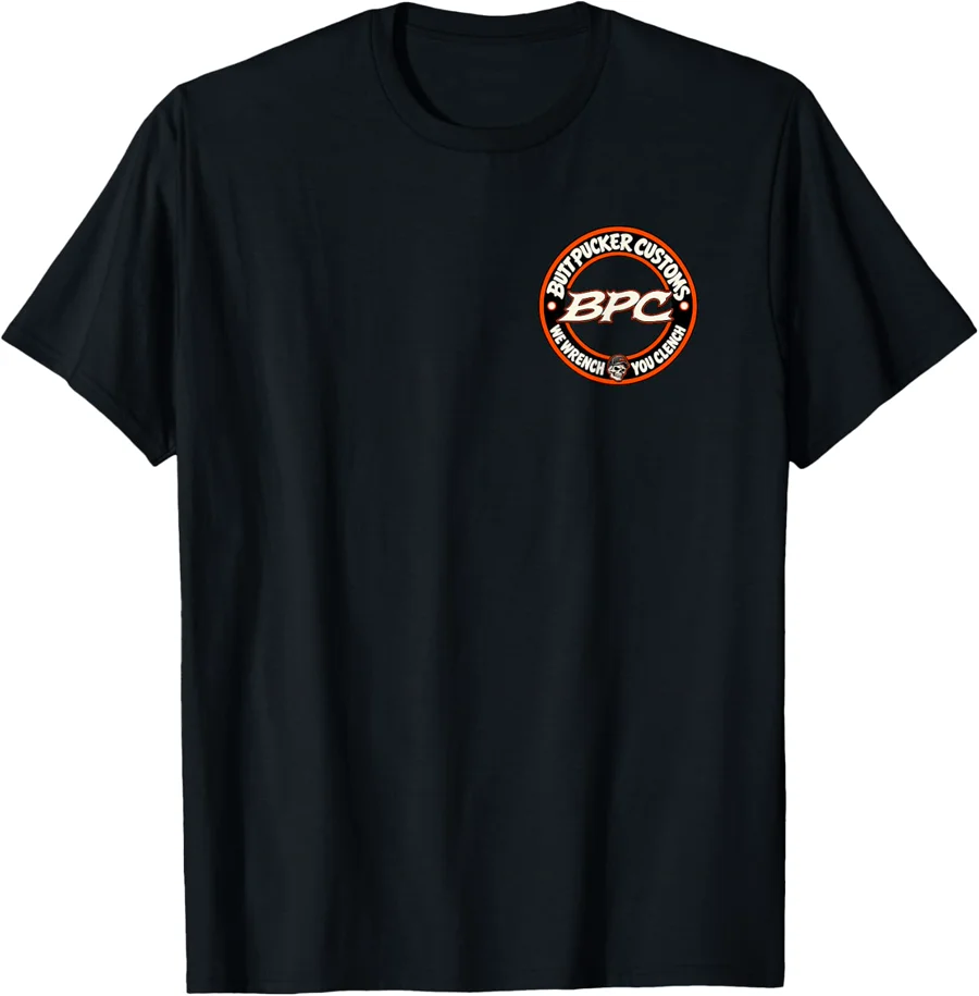 The Clencher T-shirt front, with BPC chest logo