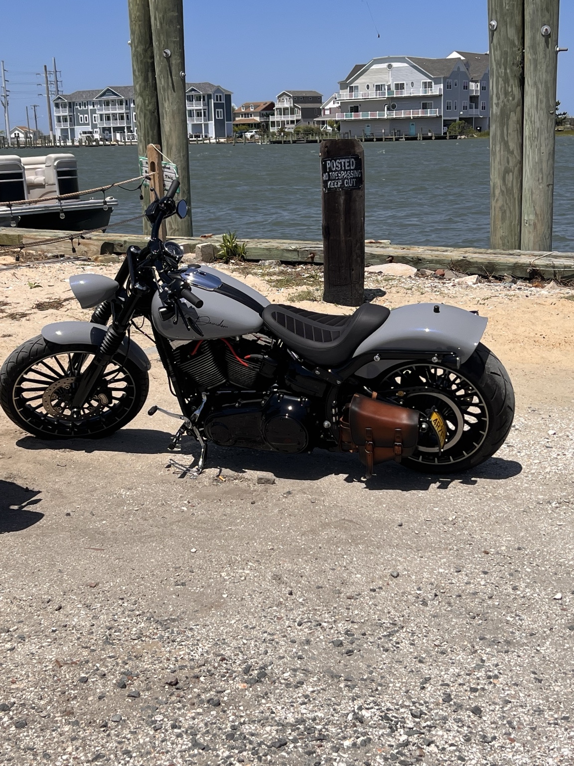 The original custom Harley-Davidson at the waterfront